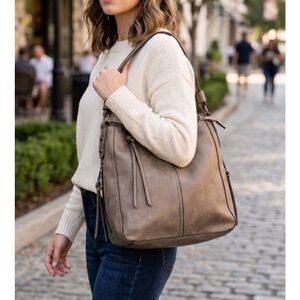 Realer Bag Dusty Brown Faux Leather